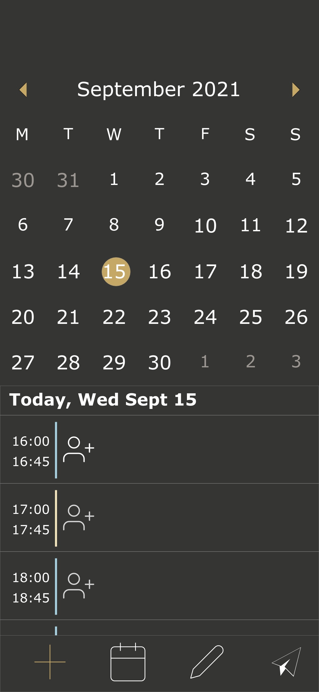 StableMate lesson schedule screen