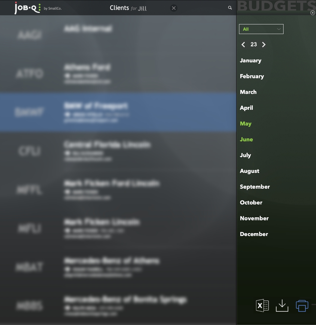 Budget Flow interface on desktop