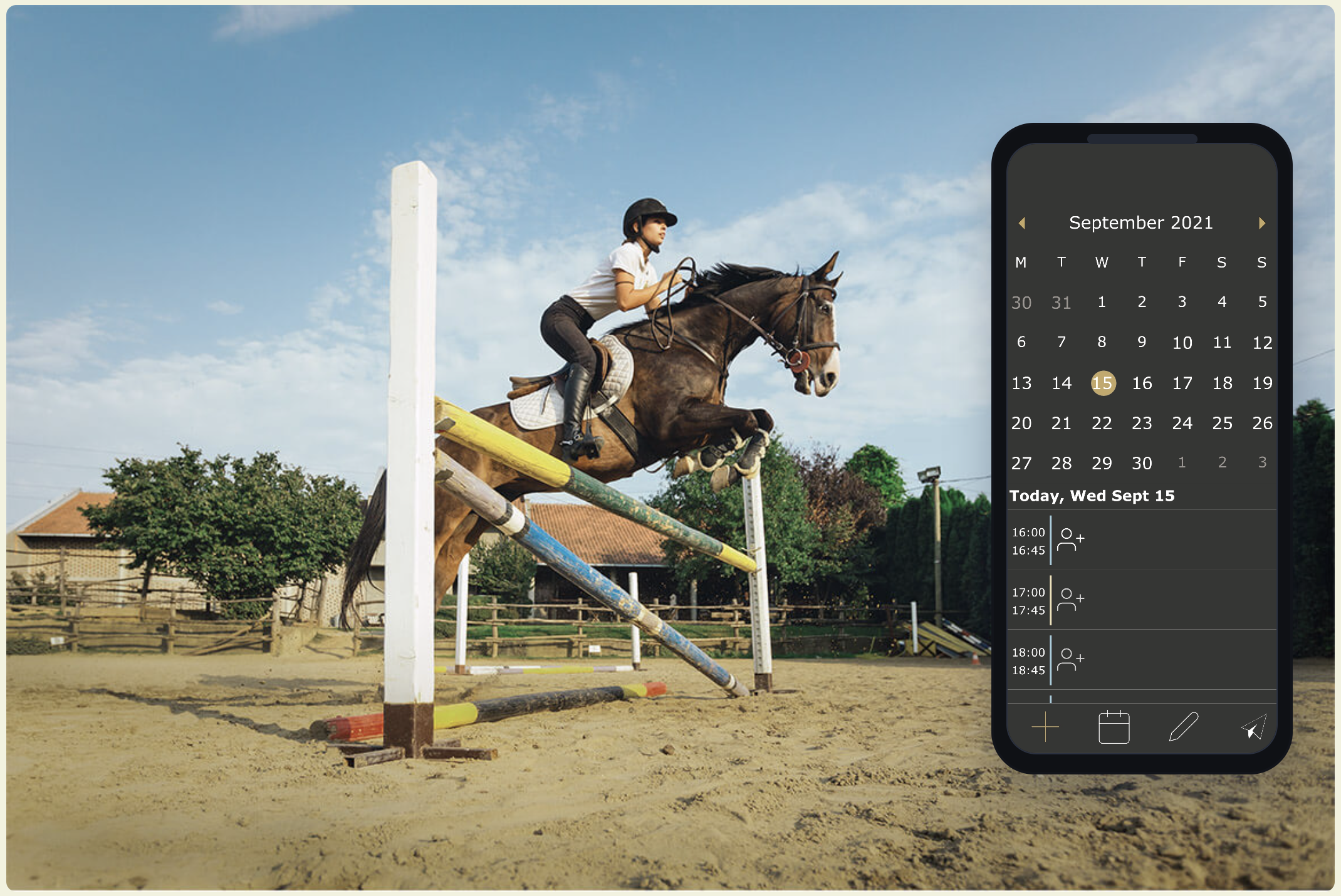 Book your lesson mobile composition